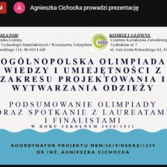 Podsumowanie Ogólnopolskiej Olimpiady Wiedzy i Umiejętności z Zakresu Projektowania i Wytwarzania Odzieży